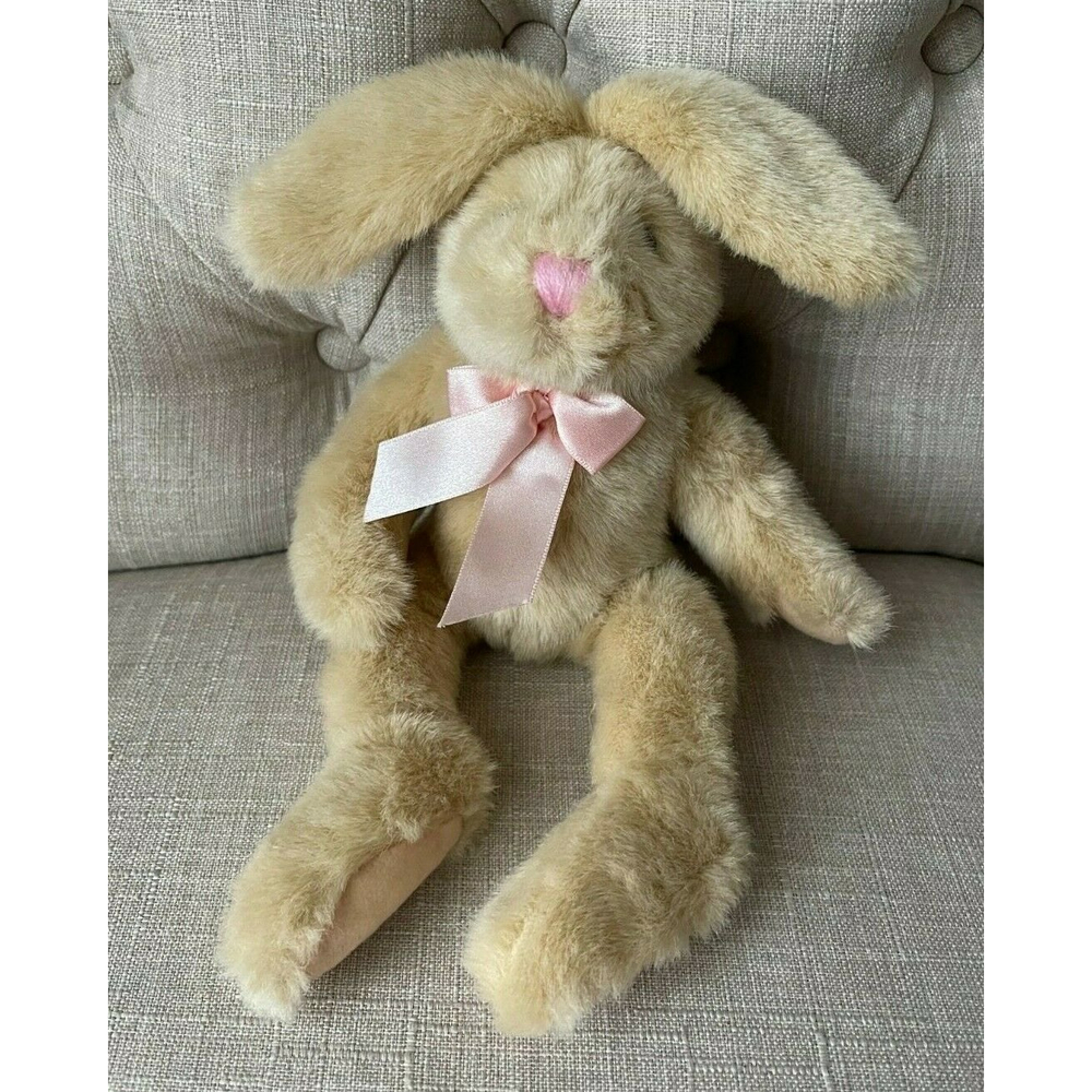 Kellogg Co Sasco Inc 1997 Tan Bunny Rabbit Plush Stuffed Toy Pink Bow 14…